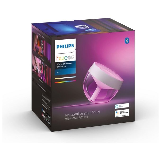 Philips Lampada da Tavolo Iris Hue White e Color Ambiance Illuminazione Intelligente e Versatile per Casa e Ufficio
