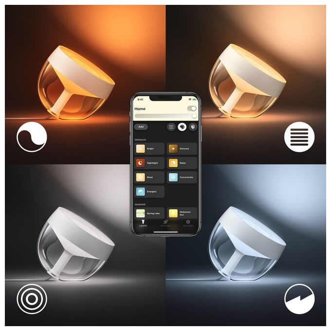 Philips Lampada da Tavolo Iris Hue White e Color Ambiance Illuminazione Intelligente e Versatile per Casa e Ufficio