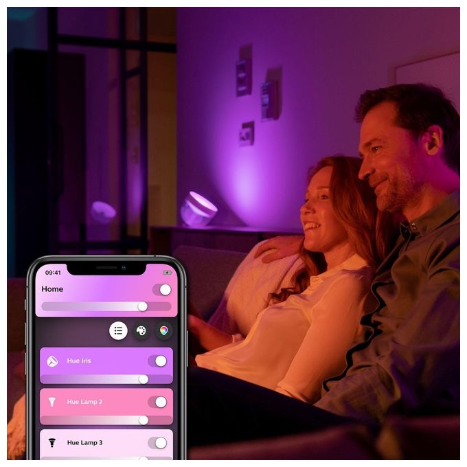 Philips Lampada da Tavolo Iris Hue White e Color Ambiance Illuminazione Intelligente e Versatile per Casa e Ufficio