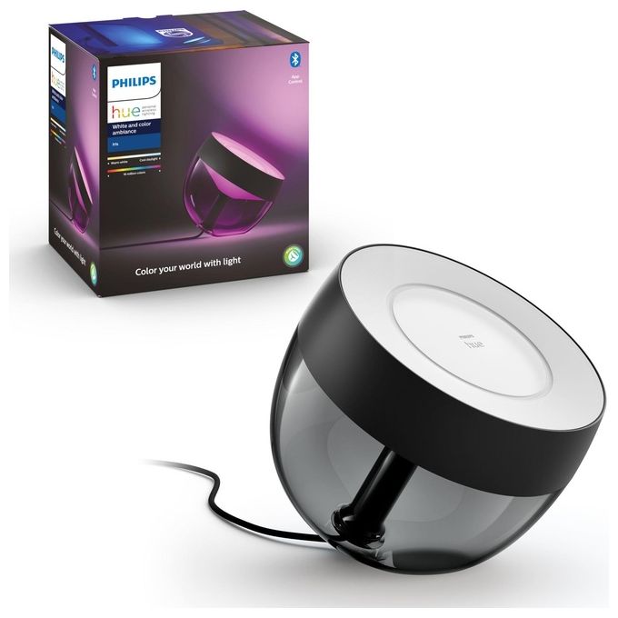 Philips by Signify 8719514264489 Philips Hue White and Color ambiance Lampada da tavolo Iris Lampada da tavolo intelligente LED Bluetooth Zigbee dimmerabile 570 lm colore Nero
