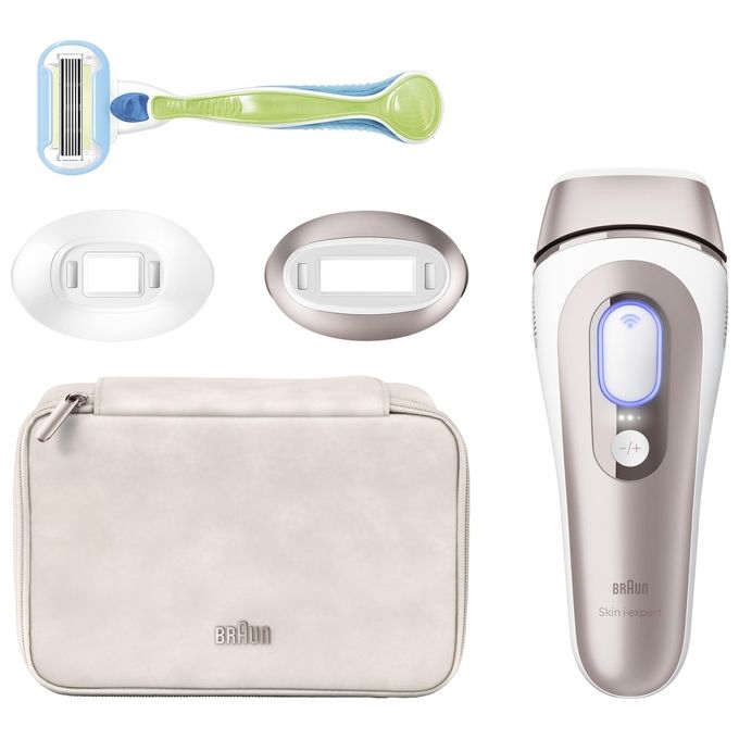 Braun Epilatore Luce Pulsata IPL Smart I Expert Viso Corpo Rose Gold Bianco PL7147