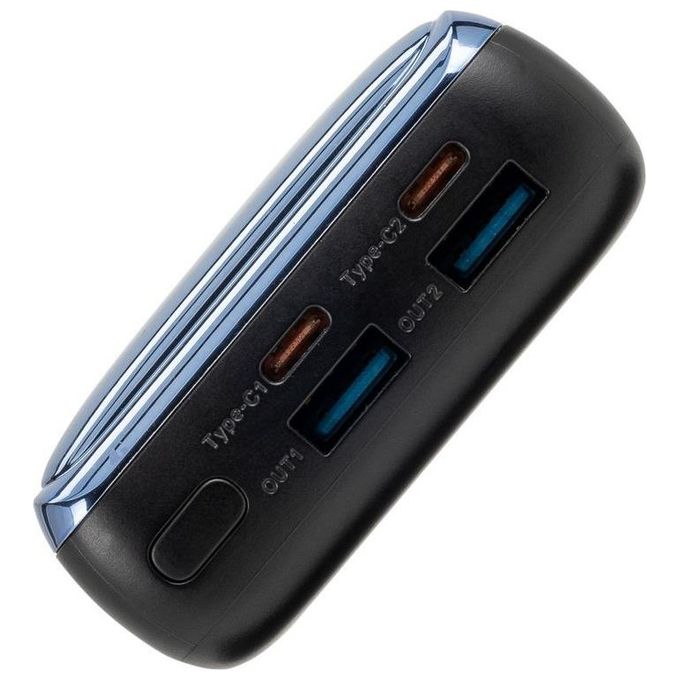 Rivacase VA1075 Power Bank 20000 mAh 45W USB-C QC PD per Smartphone Laptop colore Nero Blu