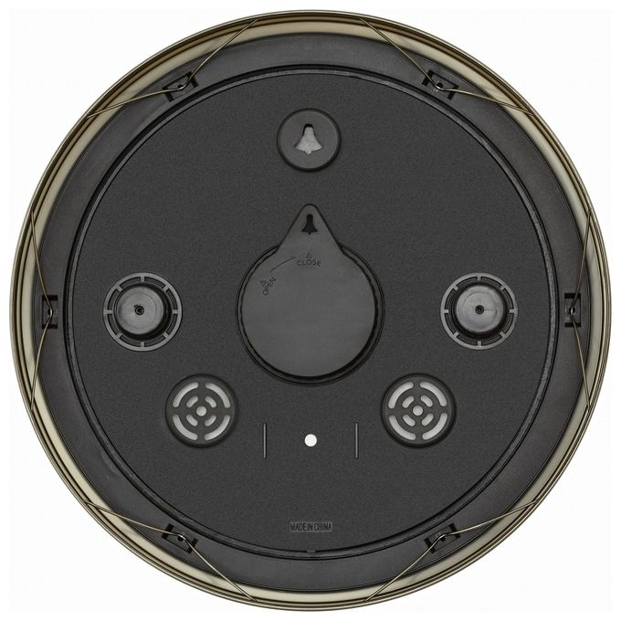 TFA-Dostmann 60.3066.53 Orologio da Parete e da Tavolo Orologio al Quarzo Rotondo Resistente agli Schizzi d'Acqua in Metallo e Vetro colore Ottone