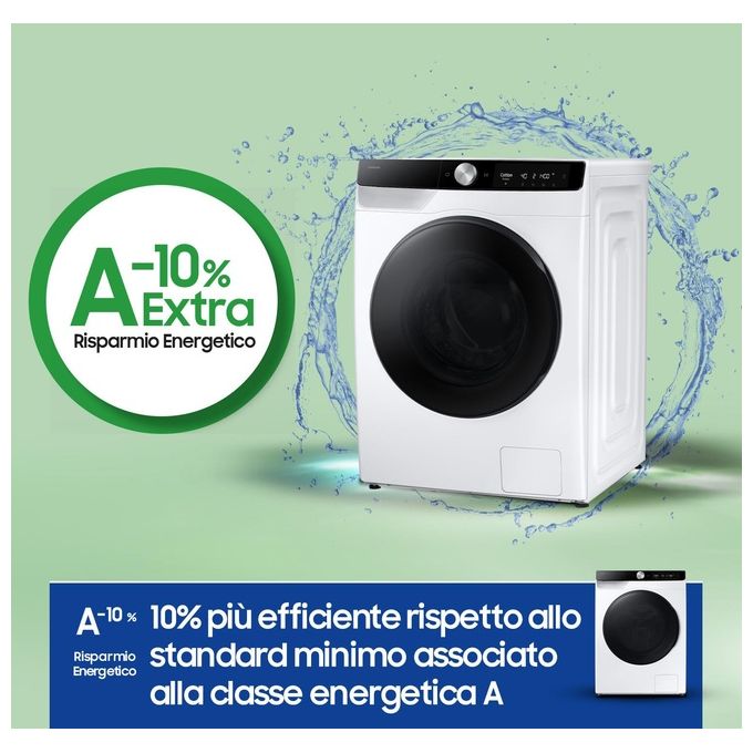 Samsung WD90DG6B85BKU3 AI Control Lavasciuga Frontale 9-6 Kg 1400 rpm Classe A EcoDosatore AI Wash Wi-Fi (85x60x60 cm) colore Nero Bianco