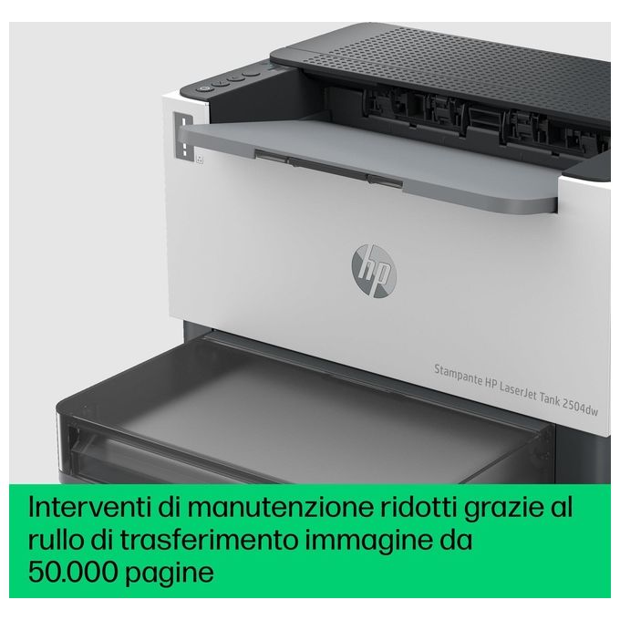 HP 2R7F4A LaserJet Tank 2504dw Stampante Laser Monocromatica 22 ppm Fronte Retro Automatica Wi-Fi USB LCD colore Bianco