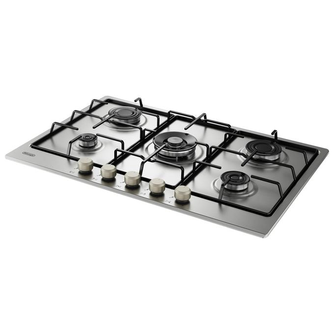 De longhi piano cottura a gas ylg 75 f 5 fuochi 75 cm acciaio inox griglie smaltate