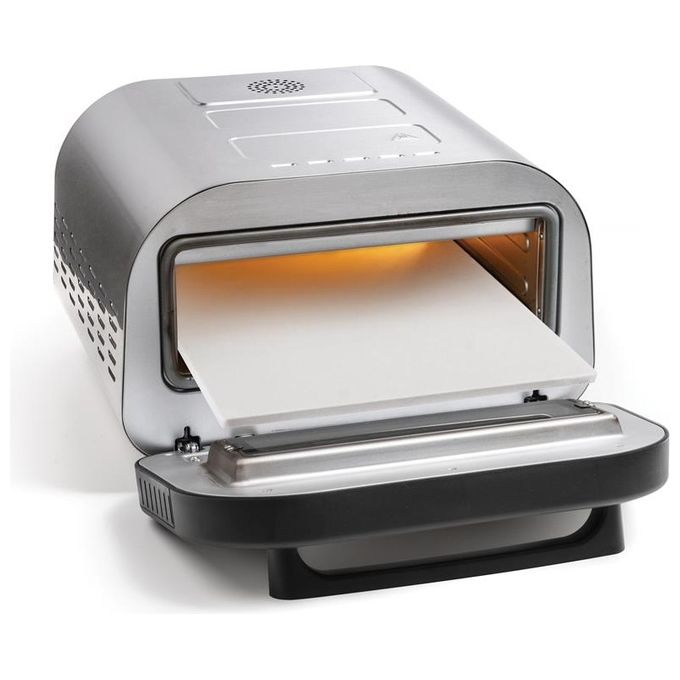 Macom 884 Just Kitchen Forno per Pizza Elettrico Pietra Refrattaria 32 cm 1700W 400°C Timer Digitale colore Nero Inox