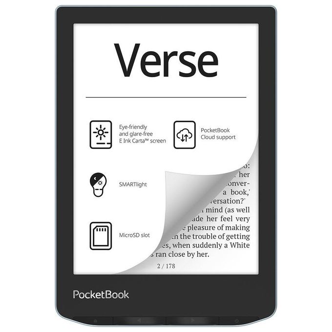 PocketBook PB629-2-WW Verse eReader 6'' E Ink Carta 8 GB Wi-Fi SMARTlight microSD colore Blu