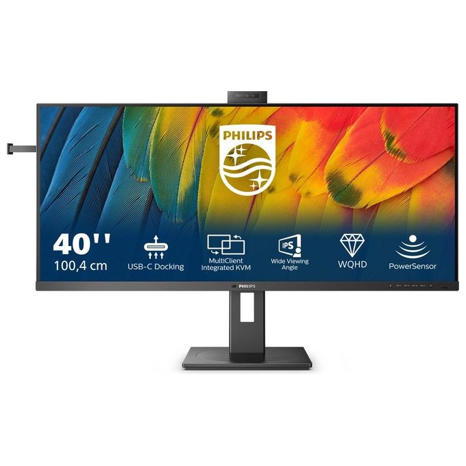 Philips 40B1U5601H 5000 Series Monitor PC 40'' WQHD 3440x1440 IPS 100Hz USB-C Docking Webcam 5MP KVM colore Nero