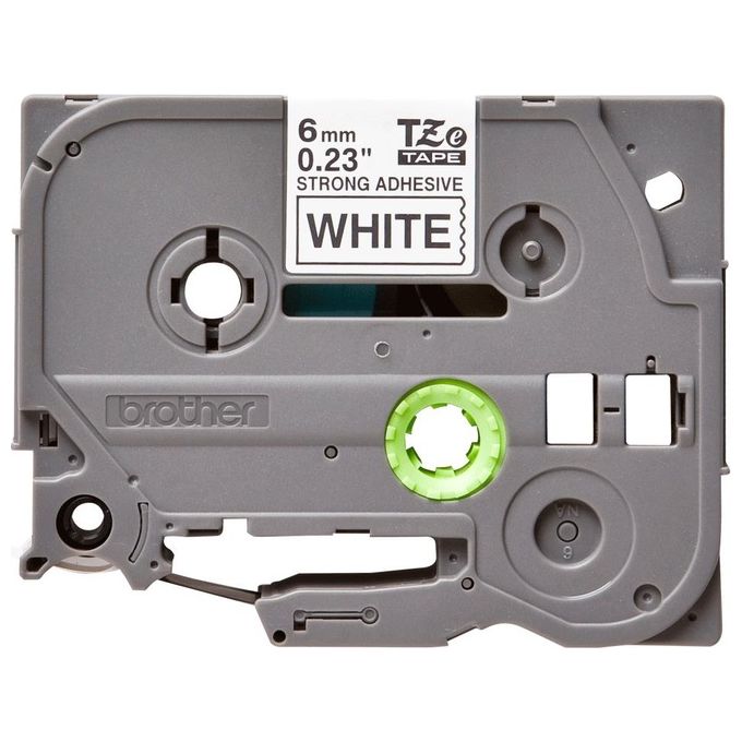 Brother Nastro 6mm Nera Bianco Ades Resis
