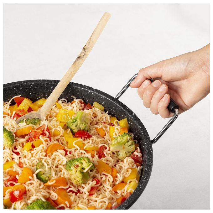 Princess 01.162389.01.001 Wok Elettrico Stir-Fry 7 L 30 cm 1400 W Rivestimento Antiaderente in Marmo Termostato 250°C colore Nero