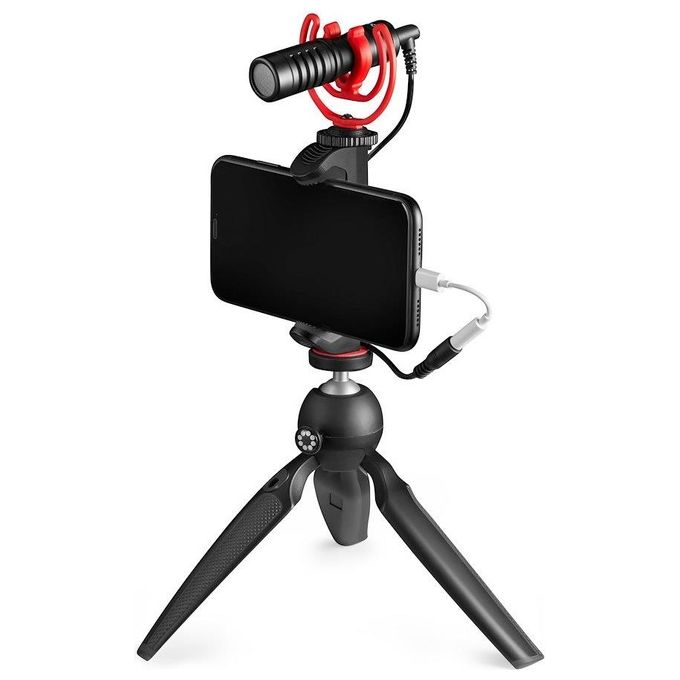 Joby JB01643-BWW Wavo Mobile Microfono per Fotocamera Cardioide 35 18000 Hz Jack 3.5 mm Supporto Antivibrazioni colore Nero Rosso