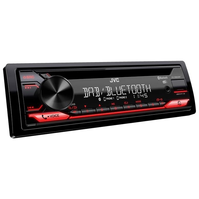 JVC KD-DB622BT Autoradio 1 DIN DAB+ Bluetooth 4.2 Lettore CD 200W USB AUX Equalizzatore 13 bande colore Nero