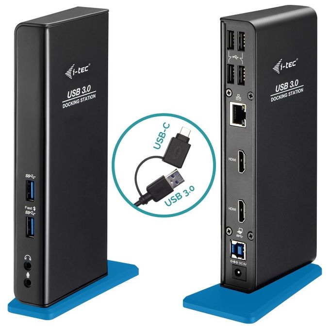 I-tec U3DUALHDMIDOCK Docking Station USB 3.0 USB-C Dual HDMI 6 porte USB Gigabit Ethernet colore Nero