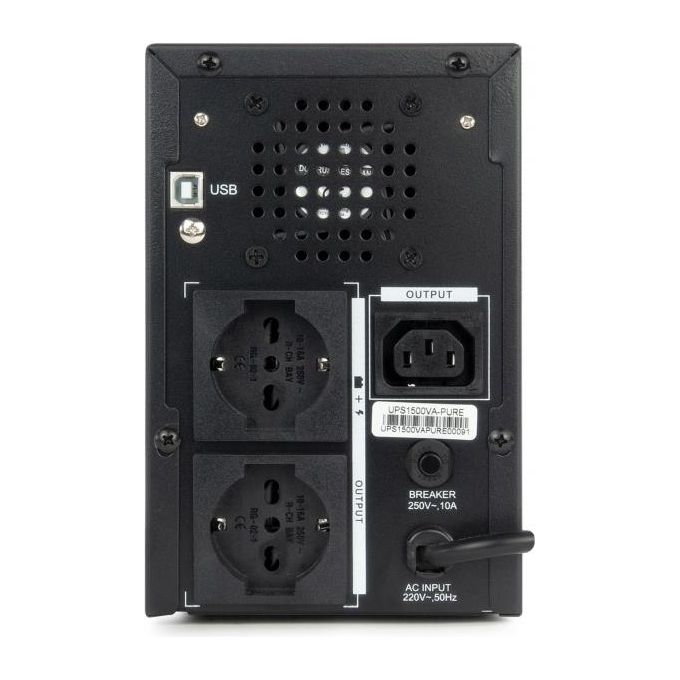 Vultech UPS1500VA-PURE Gruppo di Continuita' UPS Line Interactive 1500VA 1200W Onda Sinusoidale Pura AVR LCD colore Nero