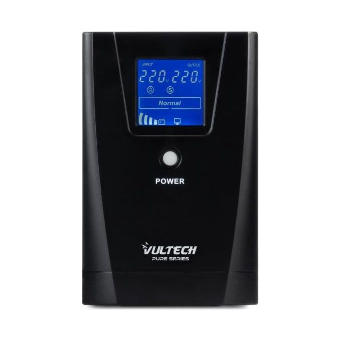 Vultech UPS1500VA-PURE Gruppo di Continuita' UPS Line Interactive 1500VA 1200W Onda Sinusoidale Pura AVR LCD colore Nero