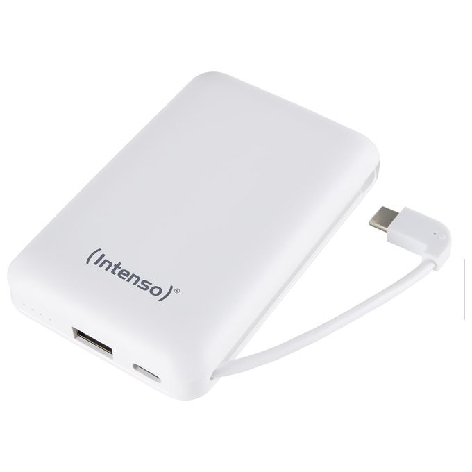Intenso Powerbank XC10000 Caricabatterie Portatile con Cavo Usb-C Integrato 10000mAh Bianco