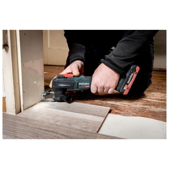 Metabo 6130888800 MT 18 LTX BL QSL Multitool a batteria 18 V 2x4 Ah LiHD con motore brushless e cambio utensili rapido colore Nero Verde Rosso
