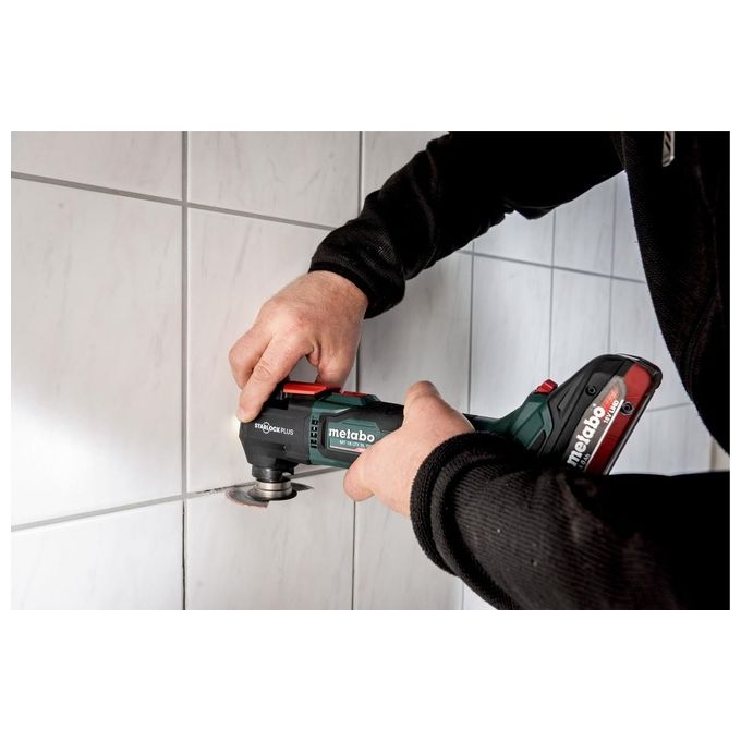 Metabo 6130888800 MT 18 LTX BL QSL Multitool a batteria 18 V 2x4 Ah LiHD con motore brushless e cambio utensili rapido colore Nero Verde Rosso