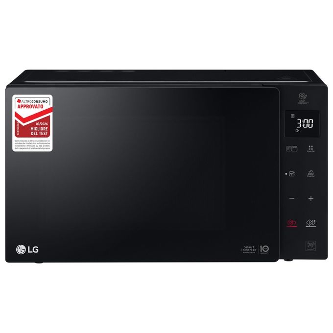 LG MH6535GIB Neochef Forno a Microonde con Grill Tecnologia Smart Inverter Capacita' 25 Litri Potenza 1150 W Funzione Crisp Programmi Automatici Display LED Nero
