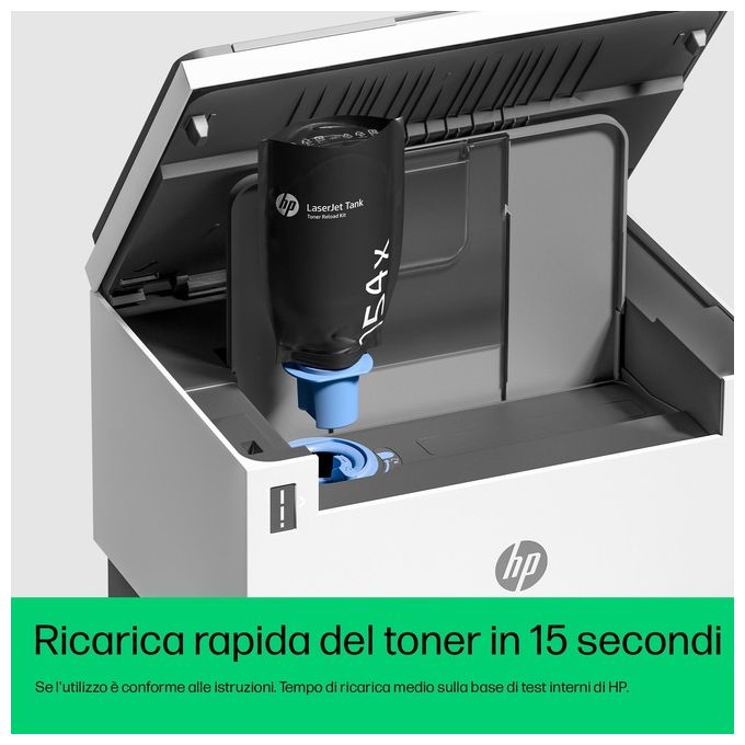 HP 381V0A LaserJet Tank 2604dw Stampante Multifunzione Laser Mono A4 22 ppm Wi-Fi Fronte Retro 250 fogli colore Grigio