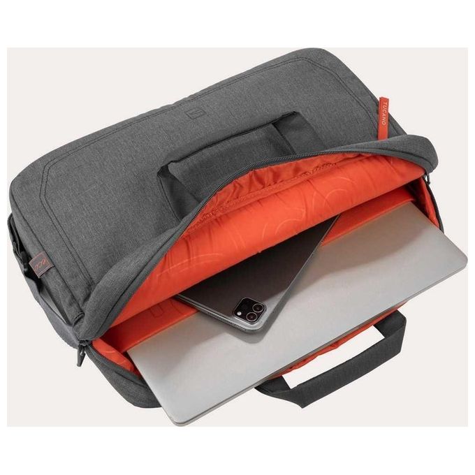 Tucano BHOP13-AX HOP Borsa per Notebook 13''-14'' in Tessuto Riciclato con Tasca Frontale e Fascia per Trolley colore Antracite