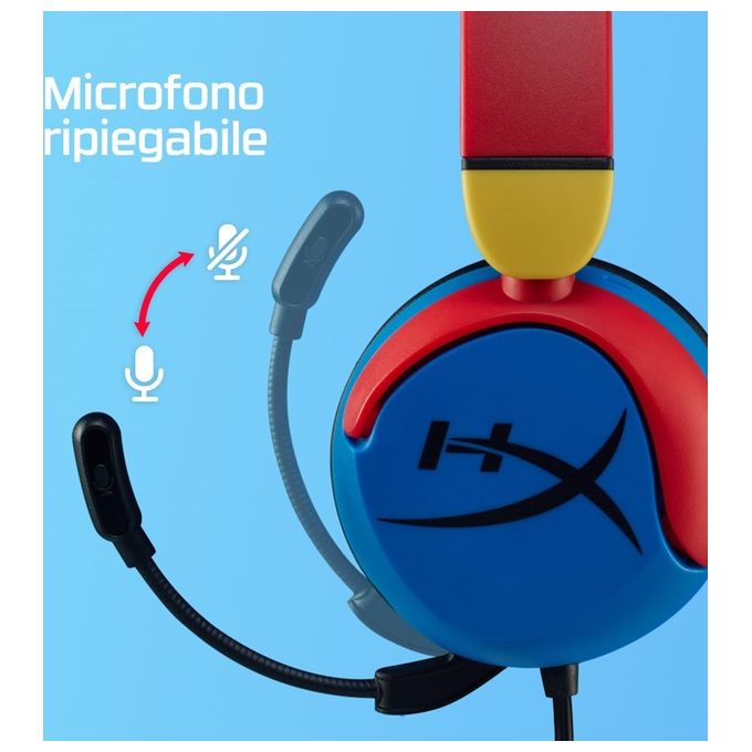 HyperX 7G8F3AA Cuffie Gaming Cloud Mini Cablate con Microfono Flip-to-Mute e Cavo Rimovibile Jack 3.5 mm colore Multicolore