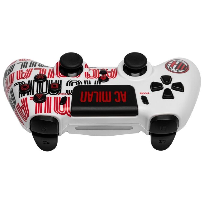 Qubick COP40001 Gamepad Wireless Compatibile PS4 e PC con Connessione USB Type-C e Jack 3.5 mm colore Bianco e Rosso