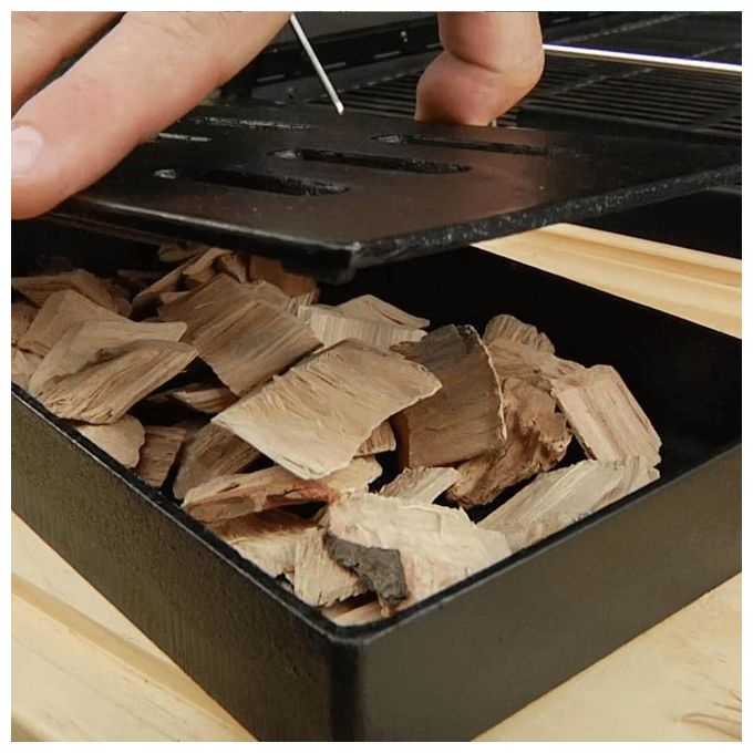 Char-Broil 140551 Box per Affumicare in Ghisa Ventilata per Barbecue 20x13x3.5 cm colore Nero