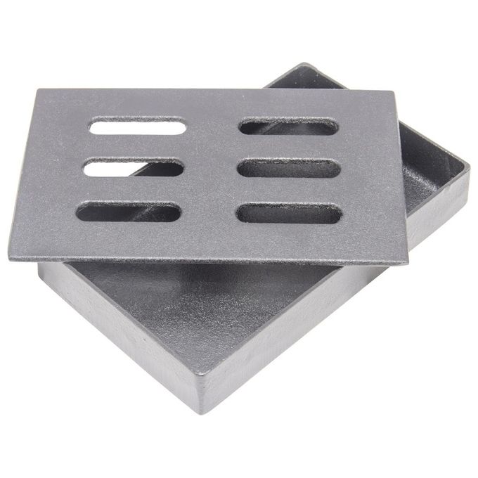 Char-Broil 140551 Box per Affumicare in Ghisa Ventilata per Barbecue 20x13x3.5 cm colore Nero