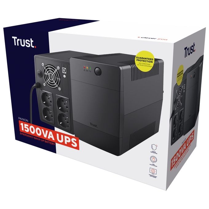 Trust Ups Paxxon 1500VA con 4 Standard Wall Power Outlets