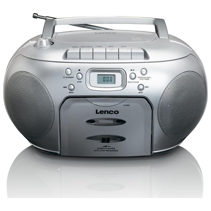 Lenco SCD-420 Radio Cd con Cassette Argento