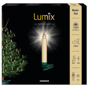 KRINNER 74422 Lumix Superlight Candele LED senza fili per albero di Natale 10 pezzi 5 livelli di luminosita' Telecomando Timer 4H IP44 colore Avorio
