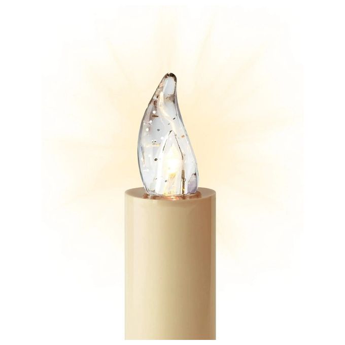 KRINNER 74422 Lumix Superlight Candele LED senza fili per albero di Natale 10 pezzi 5 livelli di luminosita' Telecomando Timer 4H IP44 colore Avorio