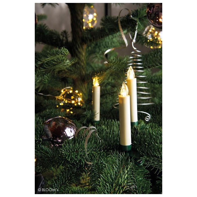KRINNER 74422 Lumix Superlight Candele LED senza fili per albero di Natale 10 pezzi 5 livelli di luminosita' Telecomando Timer 4H IP44 colore Avorio
