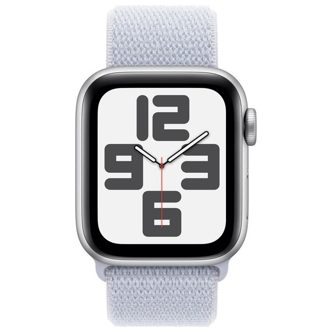 Apple MXGE3QL-A Apple Watch SE Smartwatch GPS + Cellular 40 mm Cassa in Alluminio Argento con Cinturino Sport Loop Blu Tempesta colore Blu Tempesta