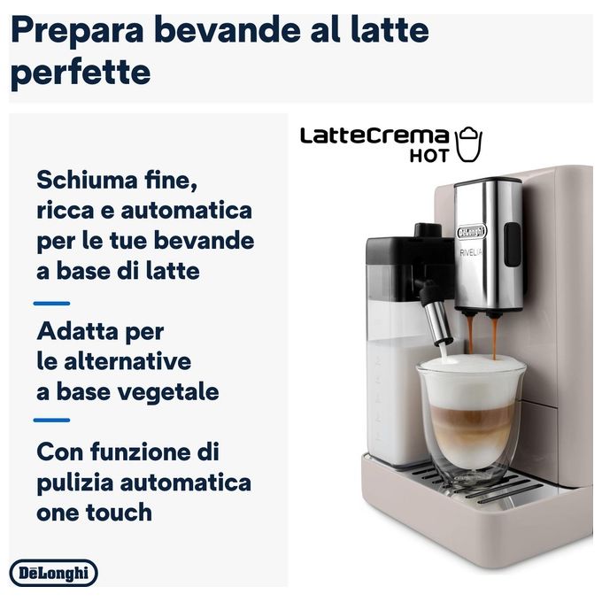 De'Longhi EXAM440.55.G Rivelia Macchina da caffe' Automatica 1,4 L 19 bar 1450 W Bean Switch LatteCrema Hot colore Grigio 16