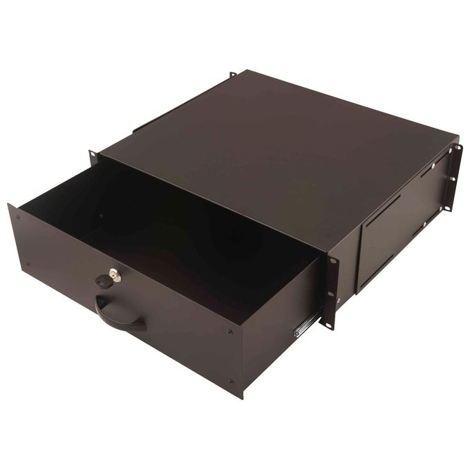 Digitus cassetto per armadi rack 19'' con serratura, 3 unita' nero ral9005