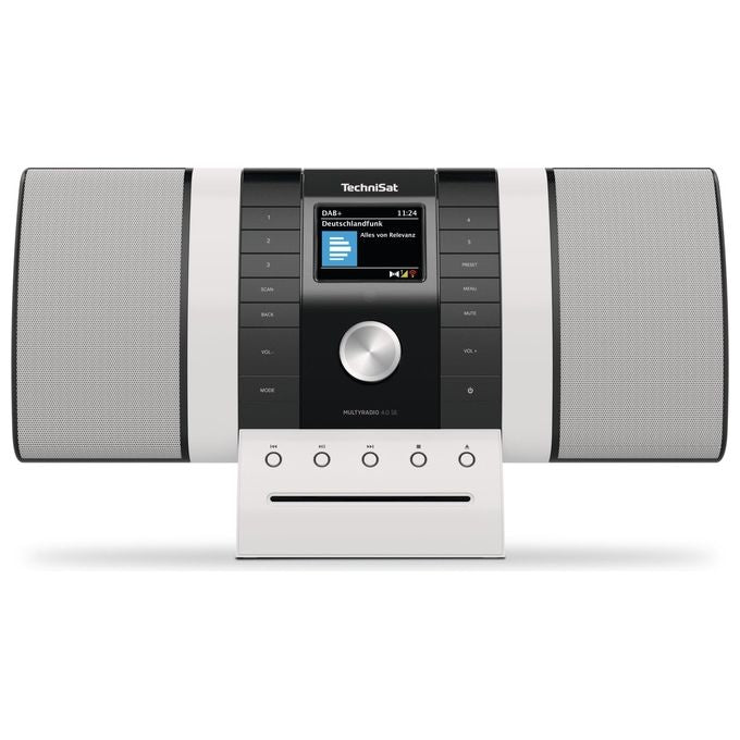 TechniSat 0001-3983 MULTYRADIO 4.0 SE Radio Internet da tavolo DAB+ FM WLAN Lettore CD Bluetooth Spotify Integrato Display 3,2'' colore Nero-Bianco