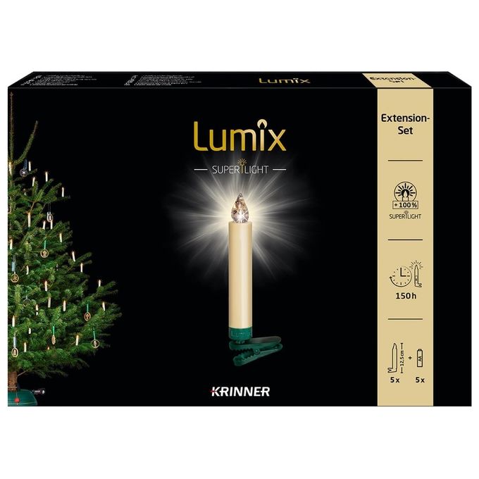 Krinner 74432 Lumix Superlight Decorazione a Ghirlanda 5 Pezzi con LED Avorio colore Avorio