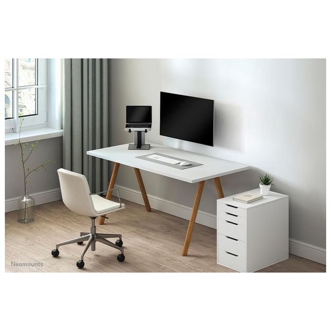 Neomounts NSLS200 Ergonomic Stand Supporto per Laptop Regolabile in Altezza con 7 Posizioni e Profondita' Regolabile colore Argento