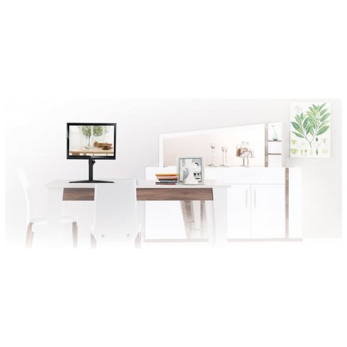 Reflecta 23283 Flexo Supporto per Monitor da Scrivania Regolabile Altezza fino a 46 5 cm Rotazione 360° VESA 75×75 100×100 mm 8 Kg colore Nero