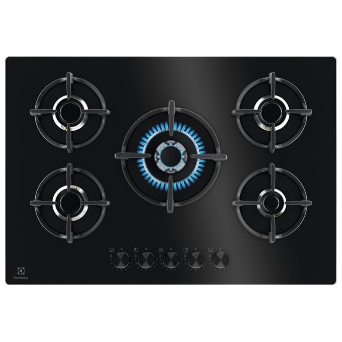 Electrolux EGG75372K Serie 600 Piano cottura gas 75 cm 5 fuochi Gas on Glass StepPower comandi frontali colore Nero