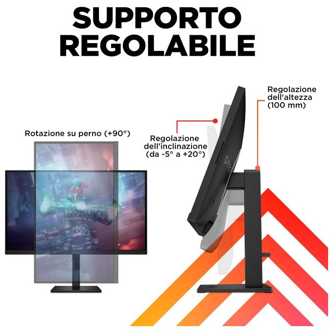 HP 780G8AA#ABB OMEN by HP Monitor da gaming 27'' UHD 144 Hz IPS 1 ms HDMI 2.1 USB-C altoparlanti integrati colore Nero