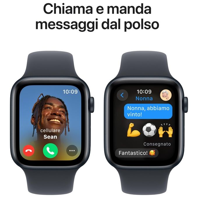 Apple MXEK3QL-A Watch SE Smartwatch GPS 44mm Alluminio 32 GB Bluetooth Wi-Fi NFC watchOS 11 colore Nero