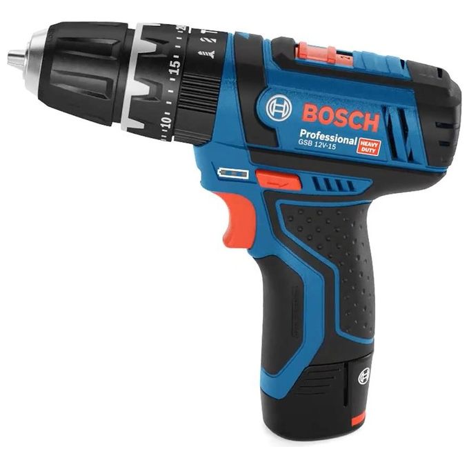 Bosch GSB 12V-15 Promo Pack Trapano Avvitatore a Percussione a Batteria 12V Li-Ion