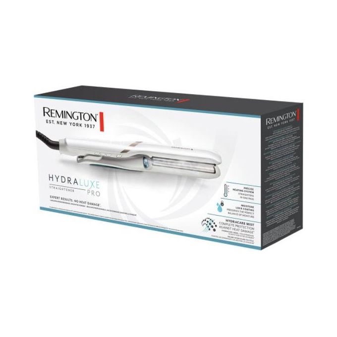 Remington S9001 HydraLuxe Pro Piastra per Capelli a Vapore 5 temperature fino a 230°C riscaldamento 15s spegnimento automatico colore Bianco