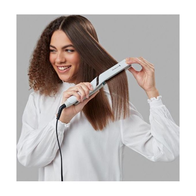 Remington S9001 HydraLuxe Pro Piastra per Capelli a Vapore 5 temperature fino a 230°C riscaldamento 15s spegnimento automatico colore Bianco