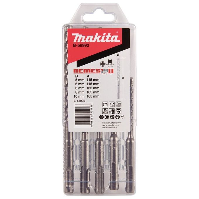 Makita B-58992 NEMESIS2 Set di Punte per Trapano S SDS 5tlg
