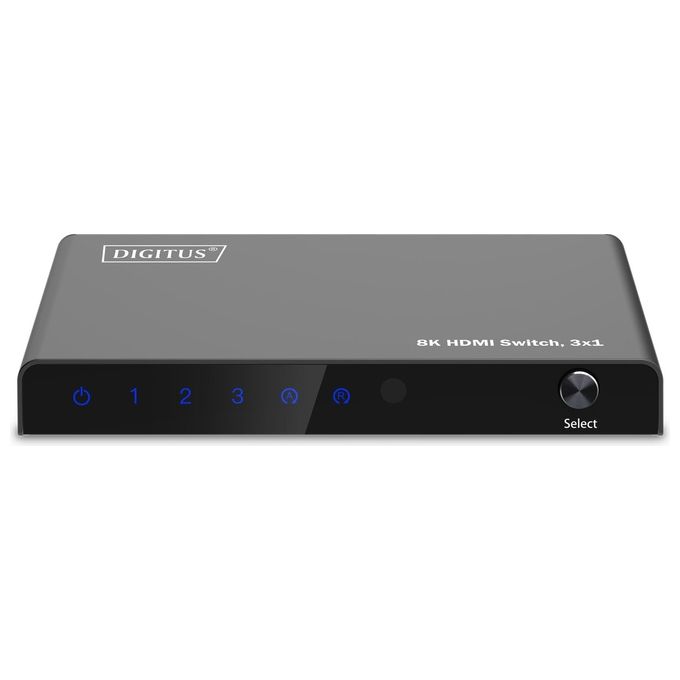 Digitus DS-55333 Switch HDMI 3x1 8K-60Hz 48 Gbps HDR HDCP 2.3 colore Nero